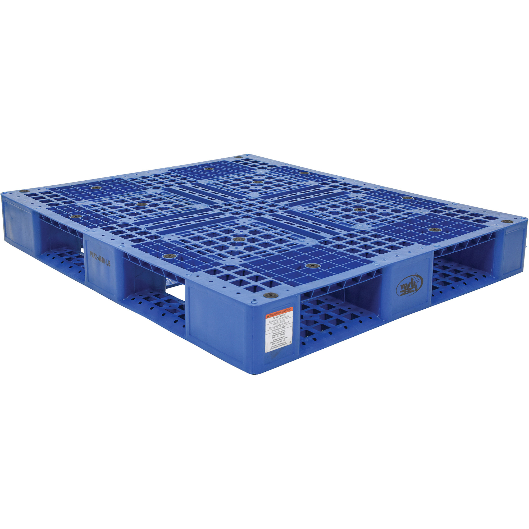 Vestil Plastic Pallet - 8000-Lb. Capacity, 40in.L x 48in.W x 6in.H, Blue, Model# PLP2-4840-BLUE